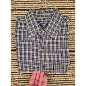 Bills Khakis Mens Medium Plaid Button Down Shirt Long Sleeve Shirt Blue Green